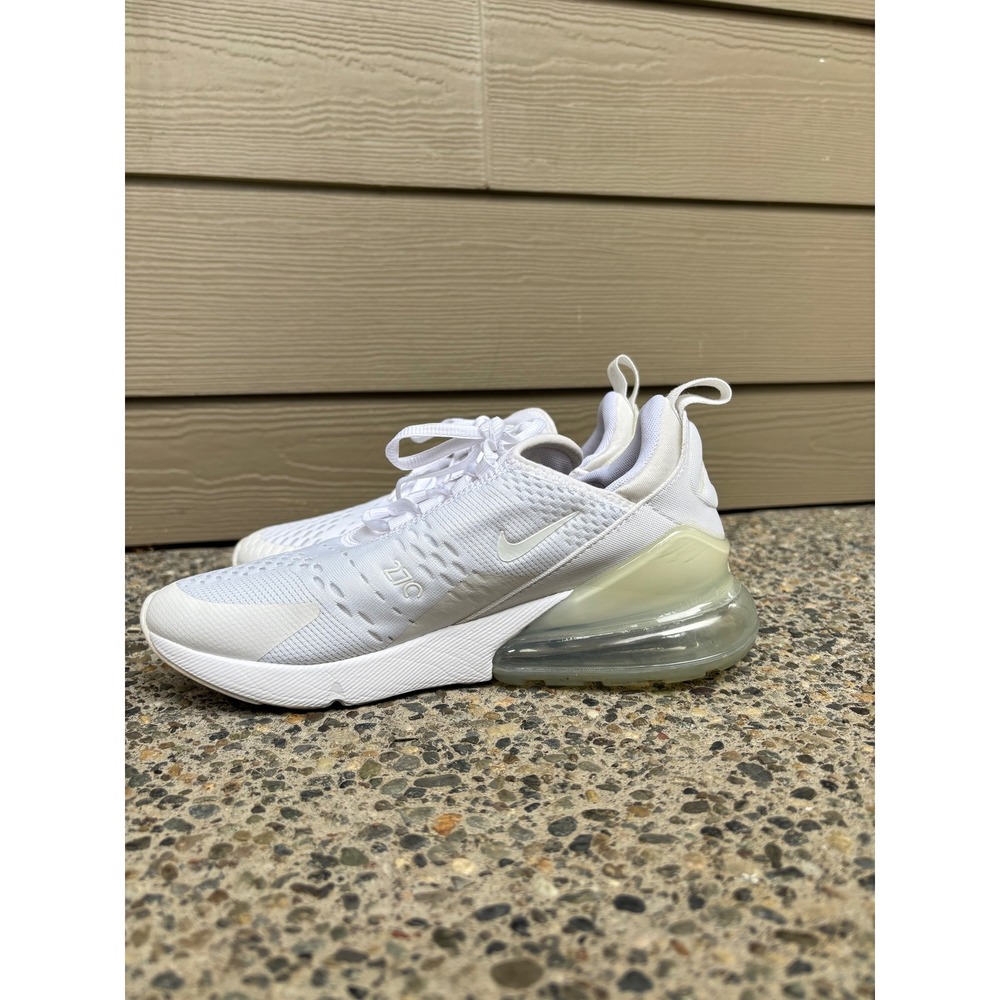 Nike Air Max 270 Triple White Mesh Lifestyle Sneakers 943345-103 Womens 7.5 / 6Y - Picture 4 of 10